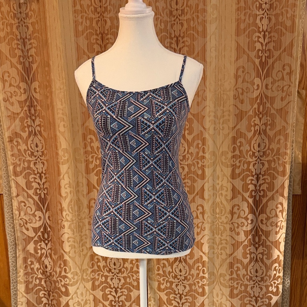Nollie Blue Geometric Camisole